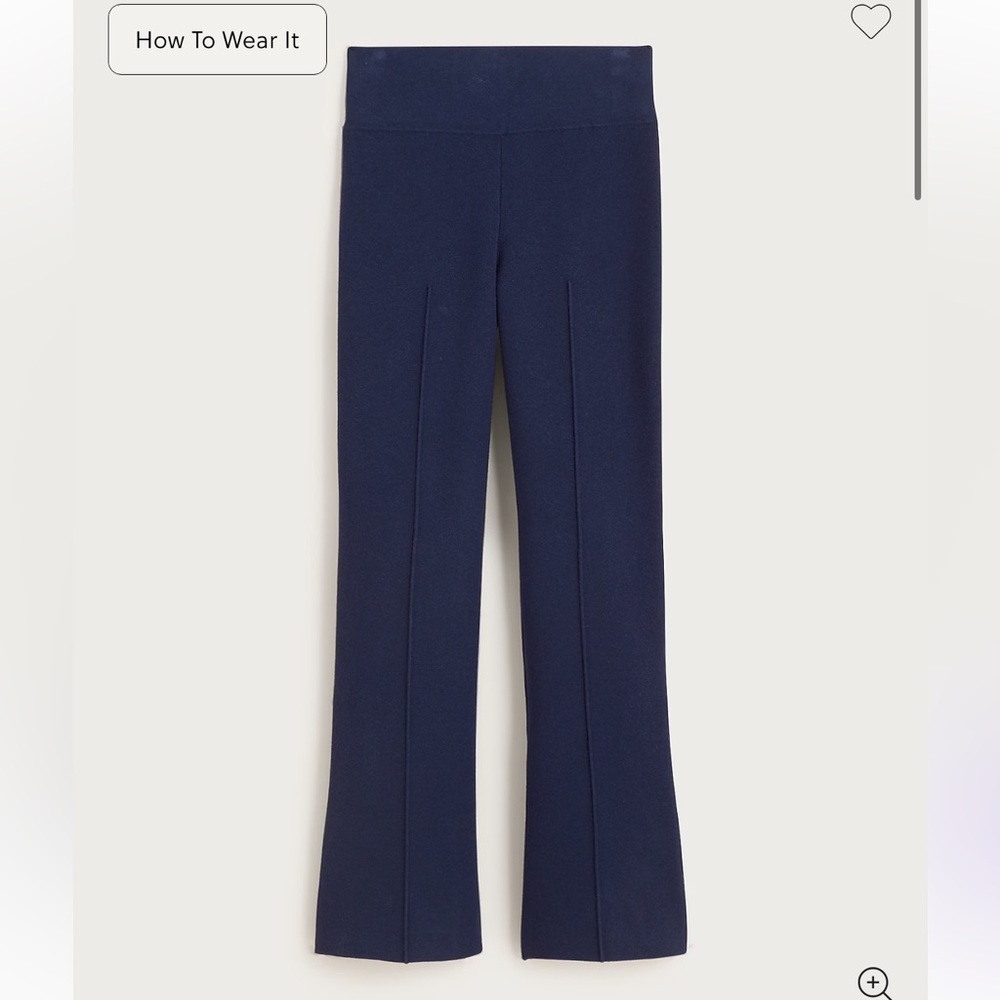 NWT J. Crew Navy Delaney Kick Crop Knit Pants